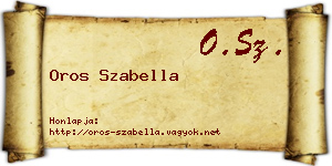 Oros Szabella névjegykártya